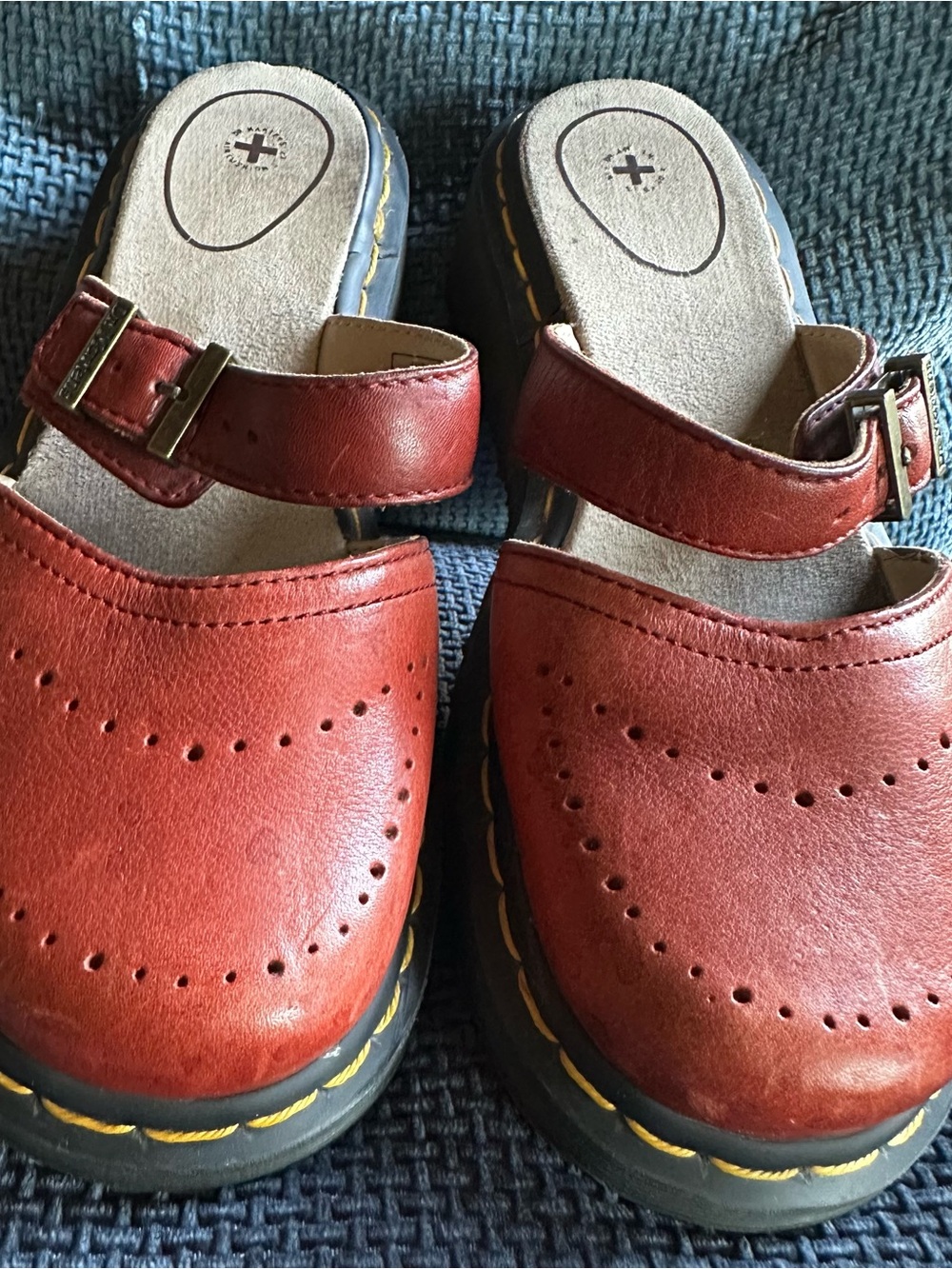 Dr. Martens vintage Red Leather Mary Jane Clogs - Picture 3 of 7